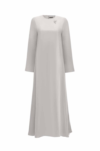 Brooch Detailed A Cut Cupro Dress - 1