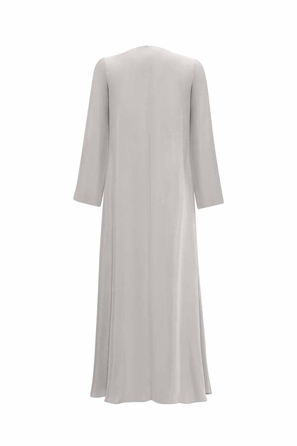 Brooch Detailed A Cut Cupro Dress - 3