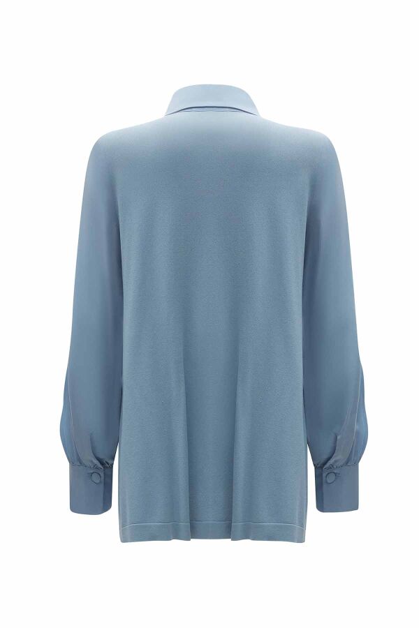 Button Detailed Cupro Shirt - 7