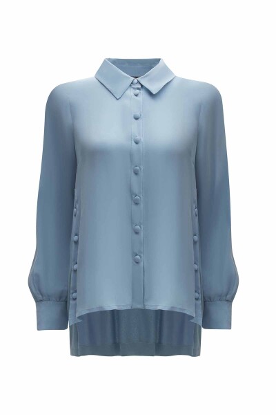 Button Detailed Cupro Shirt - 6
