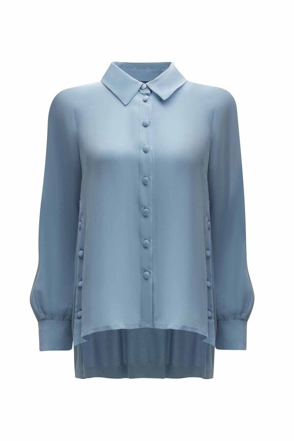 Button Detailed Cupro Shirt - 6