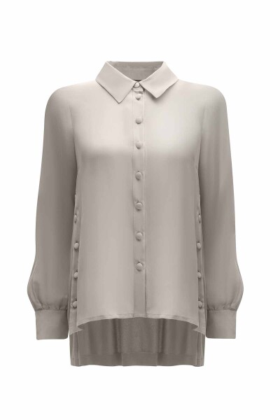 Button Detailed Cupro Shirt - 1