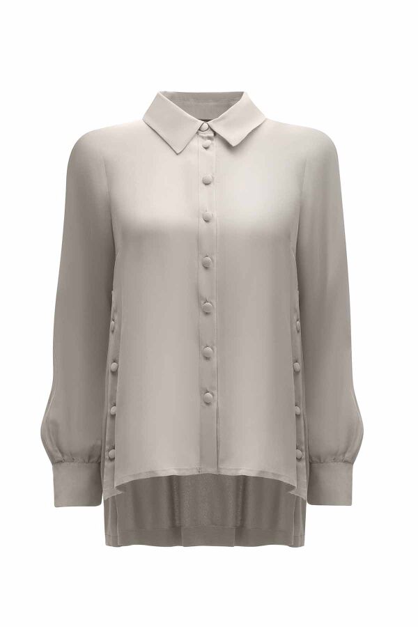 Button Detailed Cupro Shirt - 1