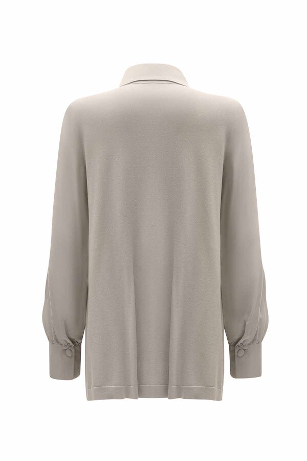 Button Detailed Cupro Shirt - 5