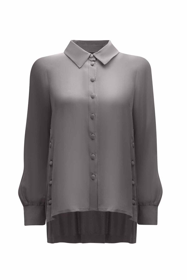 Button Detailed Cupro Shirt - 9
