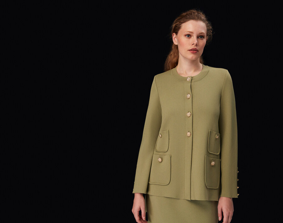 T24K-9046 Elegant Cardigan with Button Detail - 3