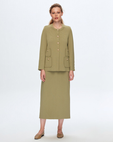 T24K-9046 Elegant Cardigan with Button Detail - 2