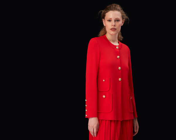 T24K-9046 Elegant Cardigan with Button Detail - 5