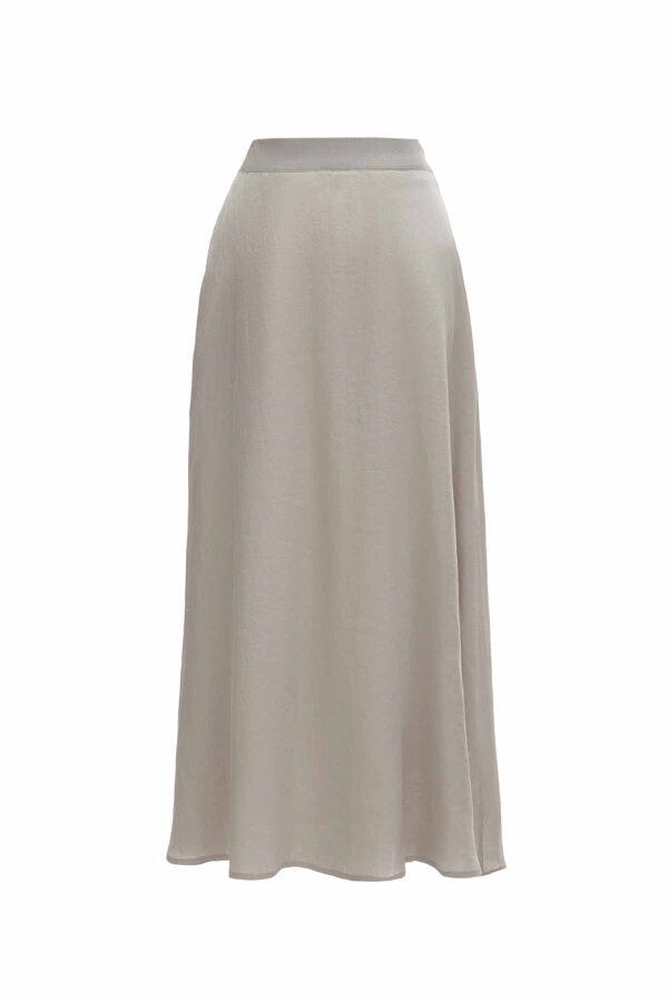 Button Detailed Knitted Linen Skirt - 7