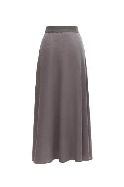 Button Detailed Knitted Linen Skirt - 9