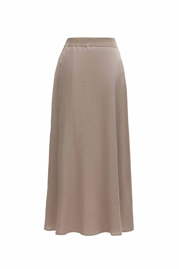 Button Detailed Knitted Linen Skirt - 11