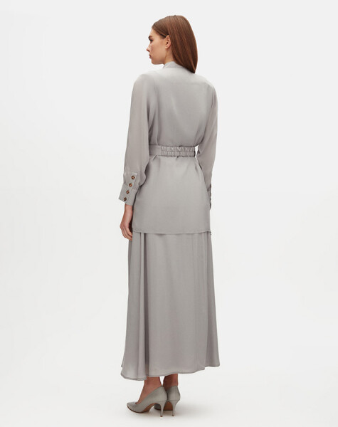 Buttoned Front Cupro Skirt - 5