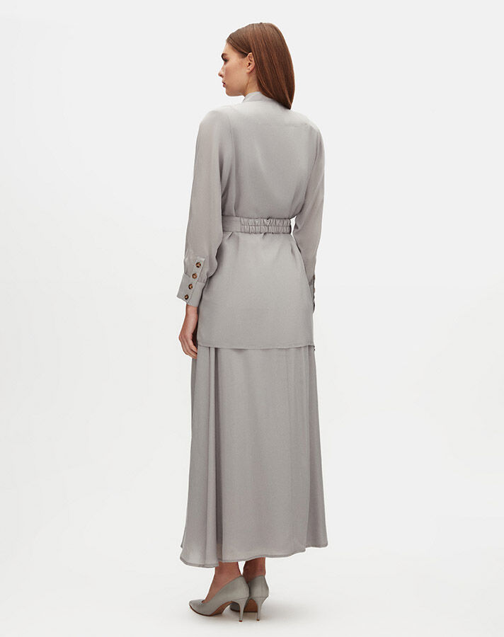 Buttoned Front Cupro Skirt - 5