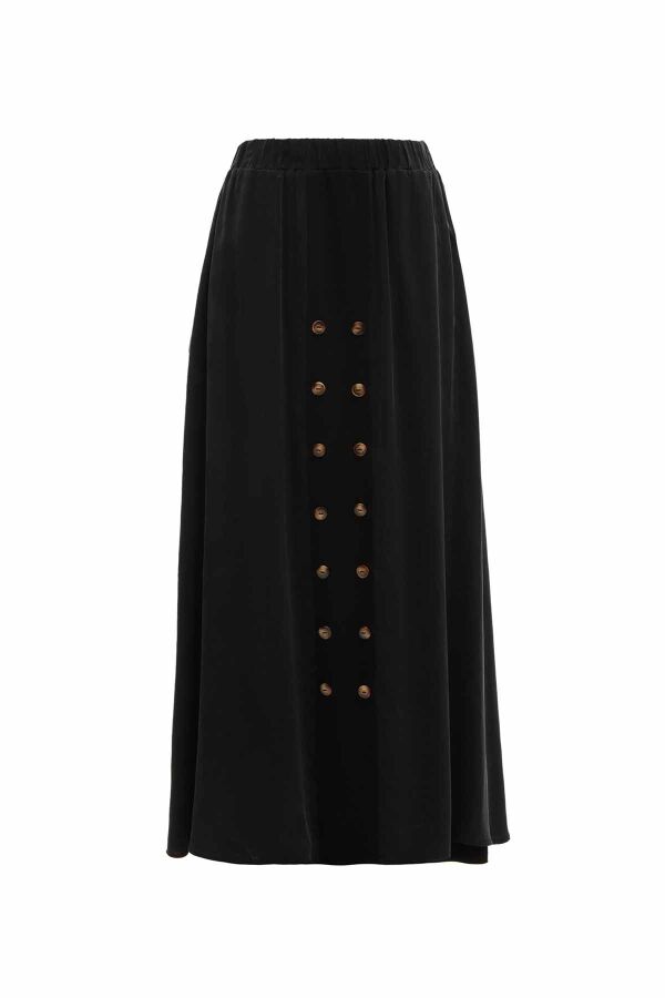 Buttoned Front Cupro Skirt - 6