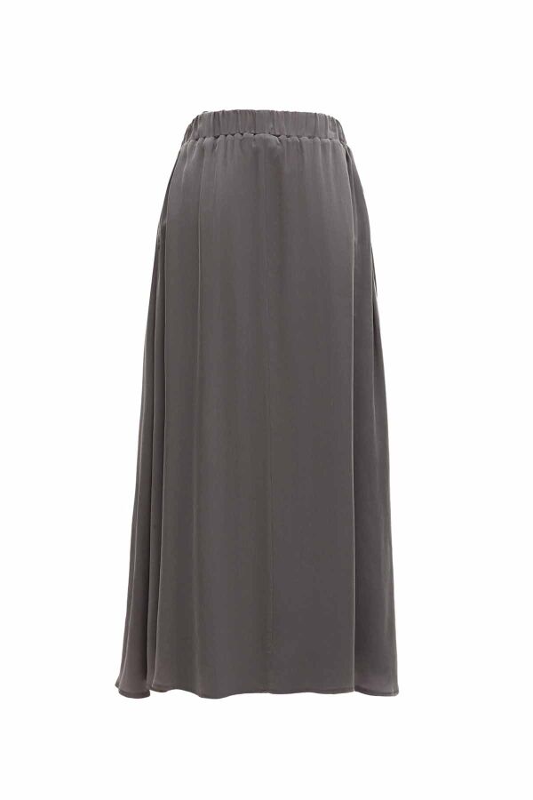 Buttoned Front Cupro Skirt - 9