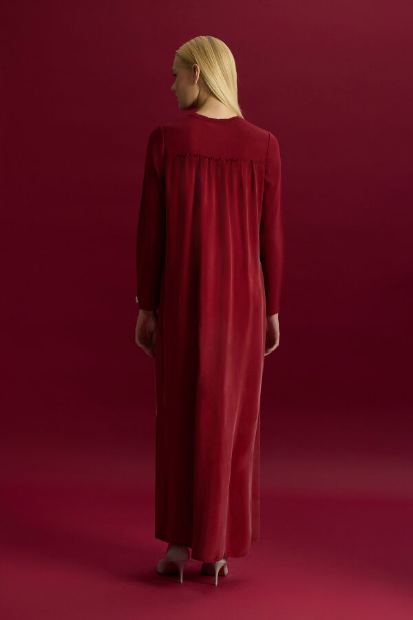 Knitted Cupro Dress with Gathered Detai - 2