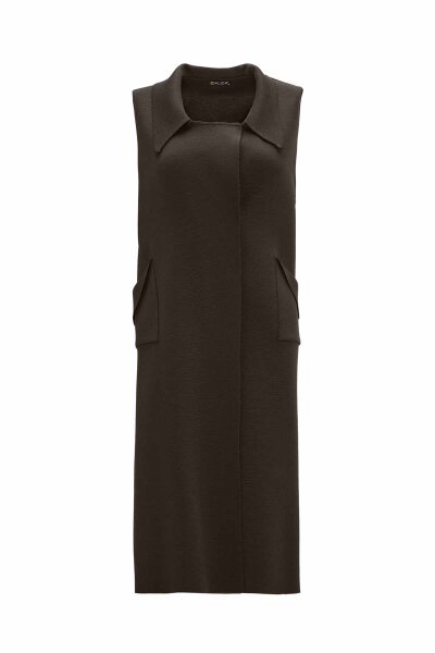 Cep Detaylı Triko Kahverengi Yelek - MISS DALIDA