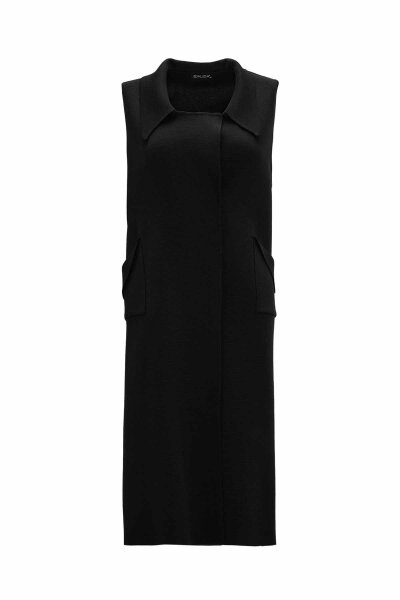 T26K-1005 Cep Detaylı Triko Yelek BLACK - MISS DALIDA