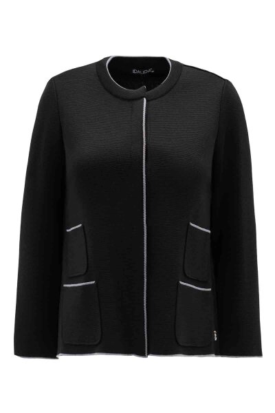 Cepli Triko Kısa Siyah Ceket - MISS DALIDA