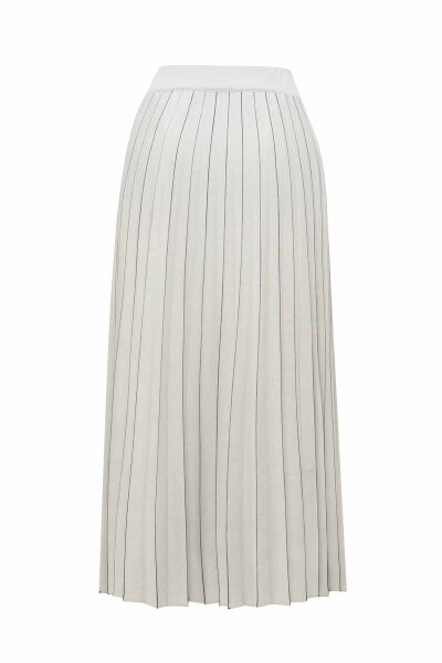 Stripe Detailed Pleated Knit Skirt - 2