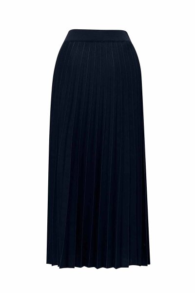 Stripe Detailed Pleated Knit Skirt - 2