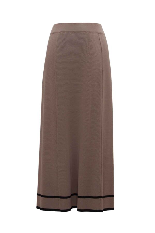 T26K-2013 Çizgi Detaylı Triko Etek CAPRI-MINK - 1