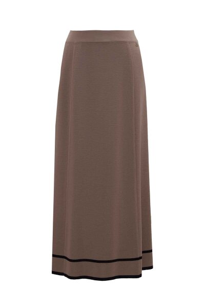 T26K-2013 Çizgi Detaylı Triko Etek CAPRI-MINK - MISS DALIDA (1)