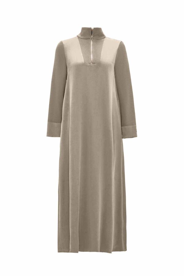 Collar Detailed Stone Dress - 1