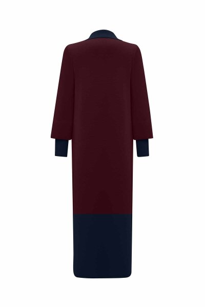 Color Block Double Button Cardigan Burgundy - 4