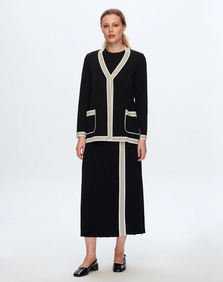 T24K-9032 Color Striped Pocket Cardigan - 5
