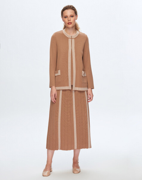 T24K-2008 Houndstooth Pattern Detailed Skirt - 9