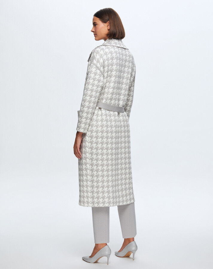 T24K-9023 Goose Feet Patterned Quilted Cardigan - 9