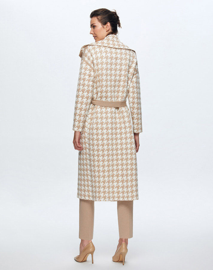 T24K-9023 Goose Feet Patterned Quilted Cardigan - 3