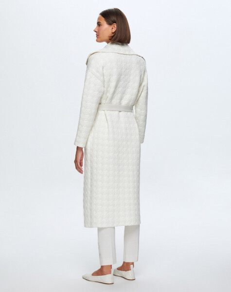 T24K-9023 Goose Feet Patterned Quilted Cardigan - 13
