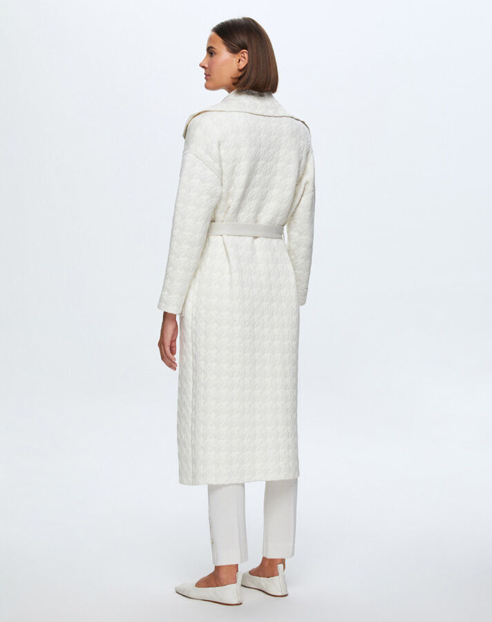T24K-9023 Goose Feet Patterned Quilted Cardigan - 13