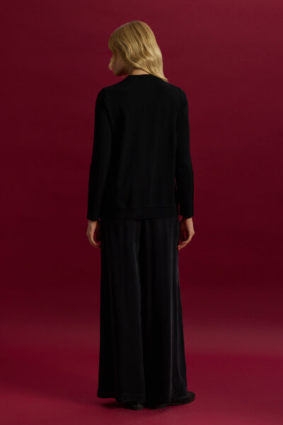 Cupro Cepli Pantolon Etek Siyah - 3