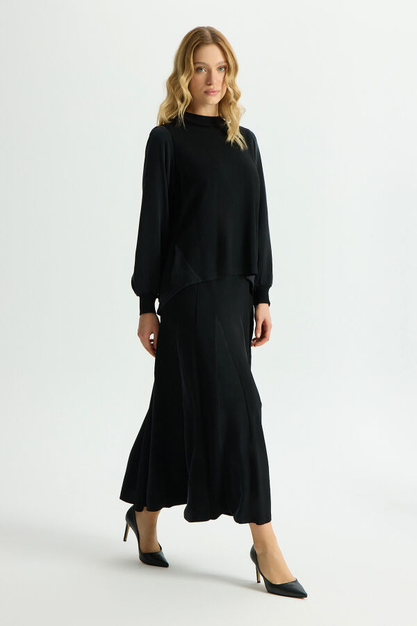 Cupro Detailed Knit Skirt - 3