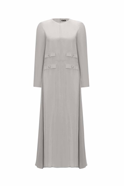 T25Y-4035 Cupro Dress with Pocket Cover - 8