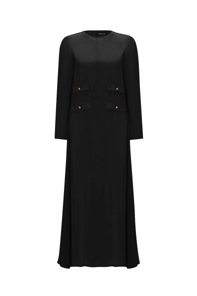 T25Y-4035 Cupro Dress with Pocket Cover - 12