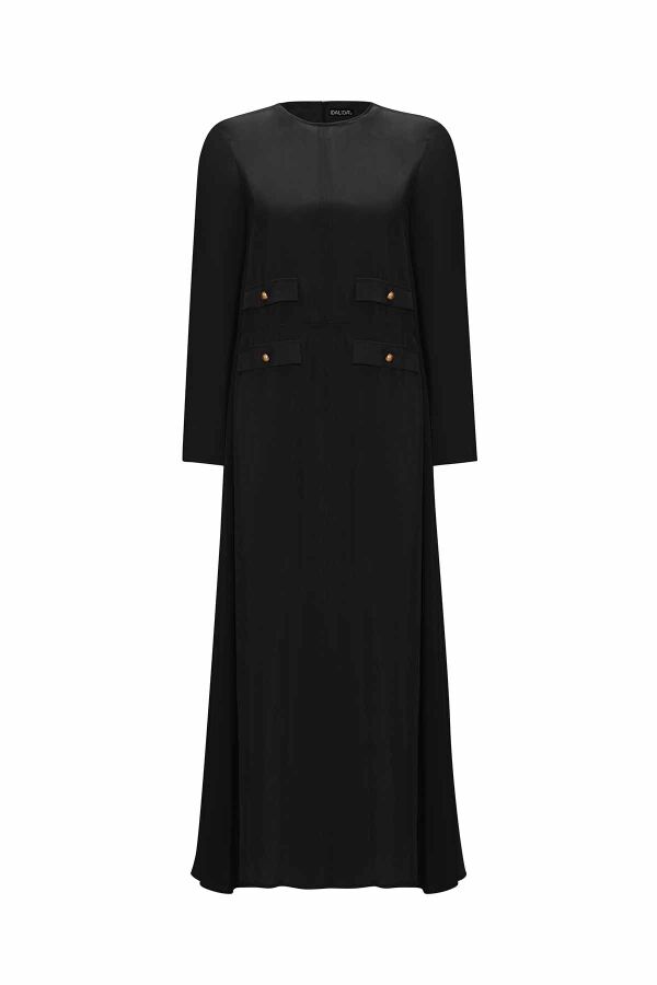 T25Y-4035 Cupro Dress with Pocket Cover - 12
