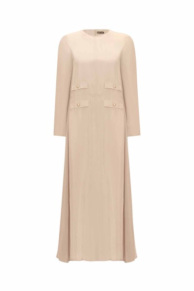 T25Y-4035 Cupro Dress with Pocket Cover - 1