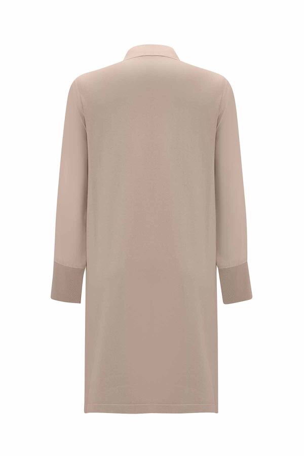 Cupro Long Shirt with Buttons on the Sides - 4