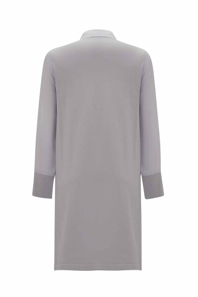 Cupro Long Shirt with Buttons on the Sides - 6