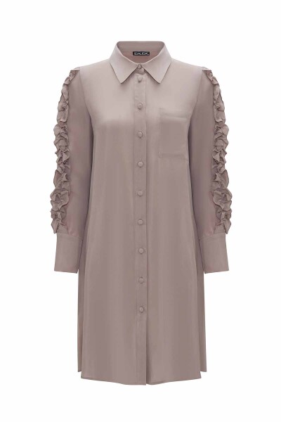 Cupro Shirt with Frilled Sleeves - 1