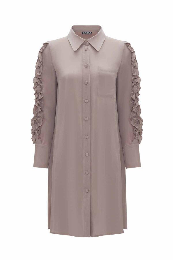 Cupro Shirt with Frilled Sleeves - 1