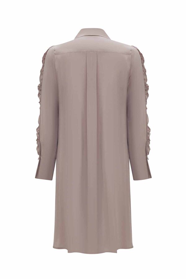 Cupro Shirt with Frilled Sleeves - 4