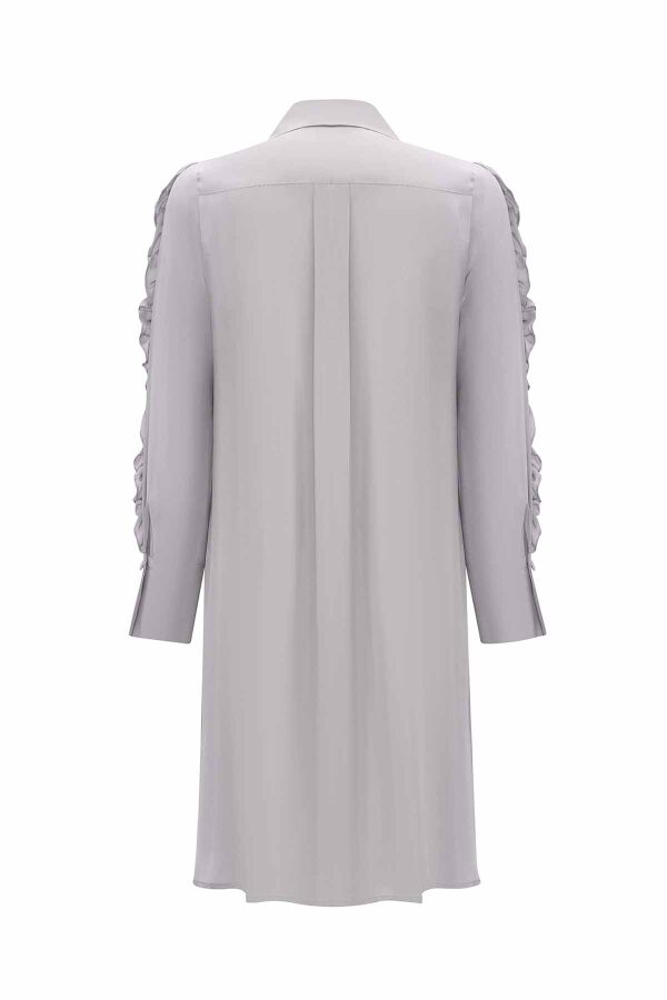 Cupro Shirt with Frilled Sleeves - 8