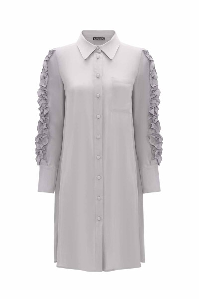 Cupro Shirt with Frilled Sleeves - 7