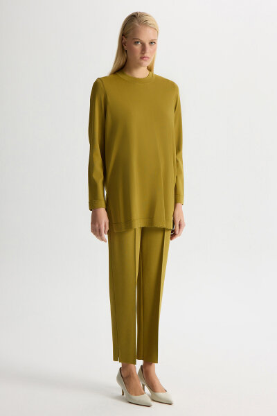 Dar Paça Basic Triko Pantolon Amber 
