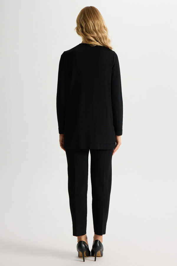 Dar Paça Basic Triko Pantolon Siyah - 4
